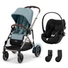 Poussette duo e-Gazelle S Stormy Blue + Siège auto Cloud G i-Size