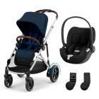 Poussette duo e-Gazelle S Ocean Blue + Siège auto Cloud T i-Size
