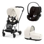 Poussette trio Mios 3 Off White châssis Chrome Black + Cloud G i-Size + Nacelle Luxe