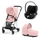 Poussette trio Mios 3 Peach Pink châssis Chrome Black + Cloud T i-Size + Nacelle Luxe