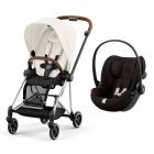 Poussette duo Mios 3 Off White châssis Chrome Brown + Cloud G i-Size