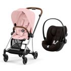Poussette duo Mios 3 Peach Pink châssis Chrome Brown + Cloud G i-Size