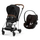 Poussette duo Mios 3 Sepia Black châssis Chrome Brown + Cloud G i-Size