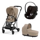 Poussette trio Mios 3 Cozy Beige châssis Matt Black + Cloud G i-Size + Nacelle Luxe