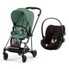 Poussette duo Mios 3 Leaf Green châssis Matt Black + Cloud G i-Size