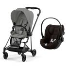 Poussette duo Mios 3 Mirage Grey châssis Matt Black + Cloud G i-Size