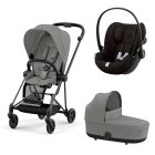 Poussette trio Mios 3 Mirage Grey châssis Matt Black + Cloud G i-Size + Nacelle Luxe