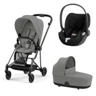 Poussette trio Mios 3 Mirage Grey châssis Matt Black + Cloud T i-Size + Nacelle Luxe