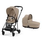 Poussette duo Mios 3 Cozy Beige châssis Matt Black + Nacelle Luxe