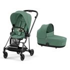 Poussette duo Mios 3 Leaf Green châssis Matt Black + Nacelle Luxe
