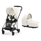Poussette duo Mios 3 Off White châssis Matt Black + Nacelle Luxe