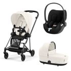 Poussette trio Mios 3 Off White châssis Matt Black + Cloud T i-Size + Nacelle Luxe