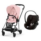 Poussette duo Mios 3 Peach Pink châssis Matt Black + Cloud G i-Size