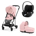 Poussette trio Mios 3 Peach Pink châssis Matt Black + Cloud T i-Size + Nacelle Luxe