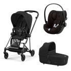 Poussette trio Mios 3 Sepia Black châssis Matt Black + Cloud G i-Size + Nacelle Luxe