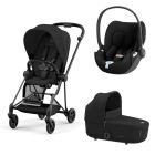 Poussette trio Mios 3 Sepia Black châssis Matt Black + Cloud T i-Size + Nacelle Luxe