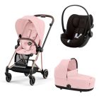 Poussette trio Mios 3 Peach Pink châssis Rose Gold + Cloud G i-Size + Nacelle Luxe