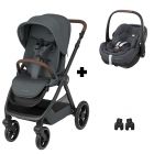 Poussette duo Oxford Twillic Graphite + Siège auto Pebble 360 Pro2 I-Size Twillic Graphite