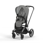 Poussette Priam châssis Chrome Black siège Soho Grey