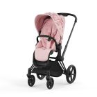 Poussette Priam 4 Simply Flowers Pink châssis Matt Black