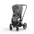 Poussette Priam 4 Mirage Grey châssis Rosegold