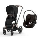 Poussette duo Priam 4 Sepia Black châssis Rose Gold + Siège auto Cloud G i-Size