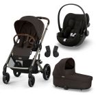 Poussette trio Balios S Lux 3 Chocolate Brown + Siège auto Cloud G i-Size + Nacelle