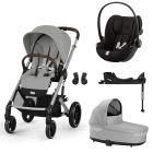 Poussette trio Balios S Lux 3 Stone Grey + Siège auto Cloud G i-Size + Nacelle + Base G