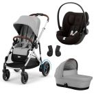 Poussette trio e-Gazelle S Stone Grey + Siège auto Cloud G i-Size + Nacelle S