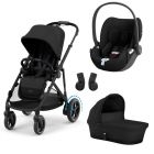 Poussette trio e-Gazelle S Moon Black + Siège auto Cloud T i-Size + Nacelle S