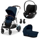 Poussette trio e-Gazelle S Ocean Blue + Siège auto Cloud T i-Size + Nacelle S