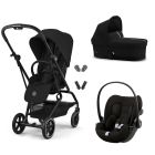 Poussette trio Eezy S Twist+ 2 pivotante Magic Black avec nacelle Cot S et siège auto Cloud G i-Size