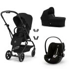 Poussette trio Eezy S Twist+ 2 pivotante Magic Black avec nacelle Cot S et siège auto Cloud G3 i-Size Tissu Plus