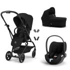 Poussette trio Eezy S Twist+ 2 pivotante Magic Black avec nacelle Cot S et siège auto Cloud T i-Size
