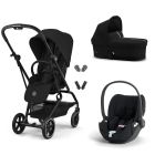 Poussette trio Eezy S Twist+ 2 pivotante Magic Black avec nacelle Cot S et siège auto Cloud T i-Size Tissu Plus