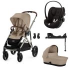 Poussette trio Gazelle S Almond Beige + Siège auto Cloud G i-Size + Nacelle S + Base G