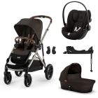 Poussette trio Gazelle S Chocolate Brown + Siège auto Cloud G i-Size + Nacelle S + Base G