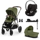 Poussette trio Gazelle S Moss Green + Siège auto Cloud G i-Size + Nacelle S + Base G