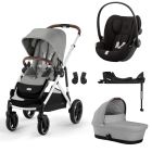 Poussette trio Gazelle S Stone Grey + Siège auto Cloud G i-Size + Nacelle S + Base G