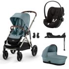Poussette trio Gazelle S Stormy Blue + Siège auto Cloud G i-Size + Nacelle S + Base G