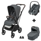 Poussette trio Leona² + Pebble S + nacelle Sense Graphite