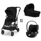 Poussette trio Melio Carbon 6 Magic Black avec siège auto Cloud T i-Size et nacelle