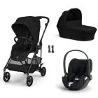 Poussette trio Melio Carbon 6 Magic Black avec siège auto Cloud T i-Size Tissu Plus et nacelle
