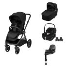 Poussette trio Oxford + Siège auto Pebble 360 Pro² + nacelle Sense Twillic Black + Base FamilyFix 360 Pro