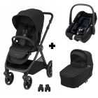 Poussette trio Oxford + Siège auto Pebble S + nacelle Sense Black