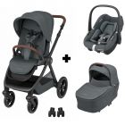 Poussette trio Oxford + Siège auto Pebble S + nacelle Sense Graphite
