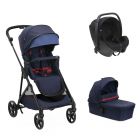 Poussette trio Seety Oxford Blue + Siège auto Kory I-Size essential + Nacelle Seety