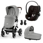 Poussette trio Talos S Lux 2 Stone Grey + Siège auto Cloud G i-Size + Nacelle
