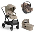 Poussette trio Valora + siège auto i-Snug 2 Cashew + nacelle Ramble XL Sandstone