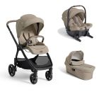 Poussette trio Valora + siège auto Sprint R129 + nacelle Ramble XL Sandstone
